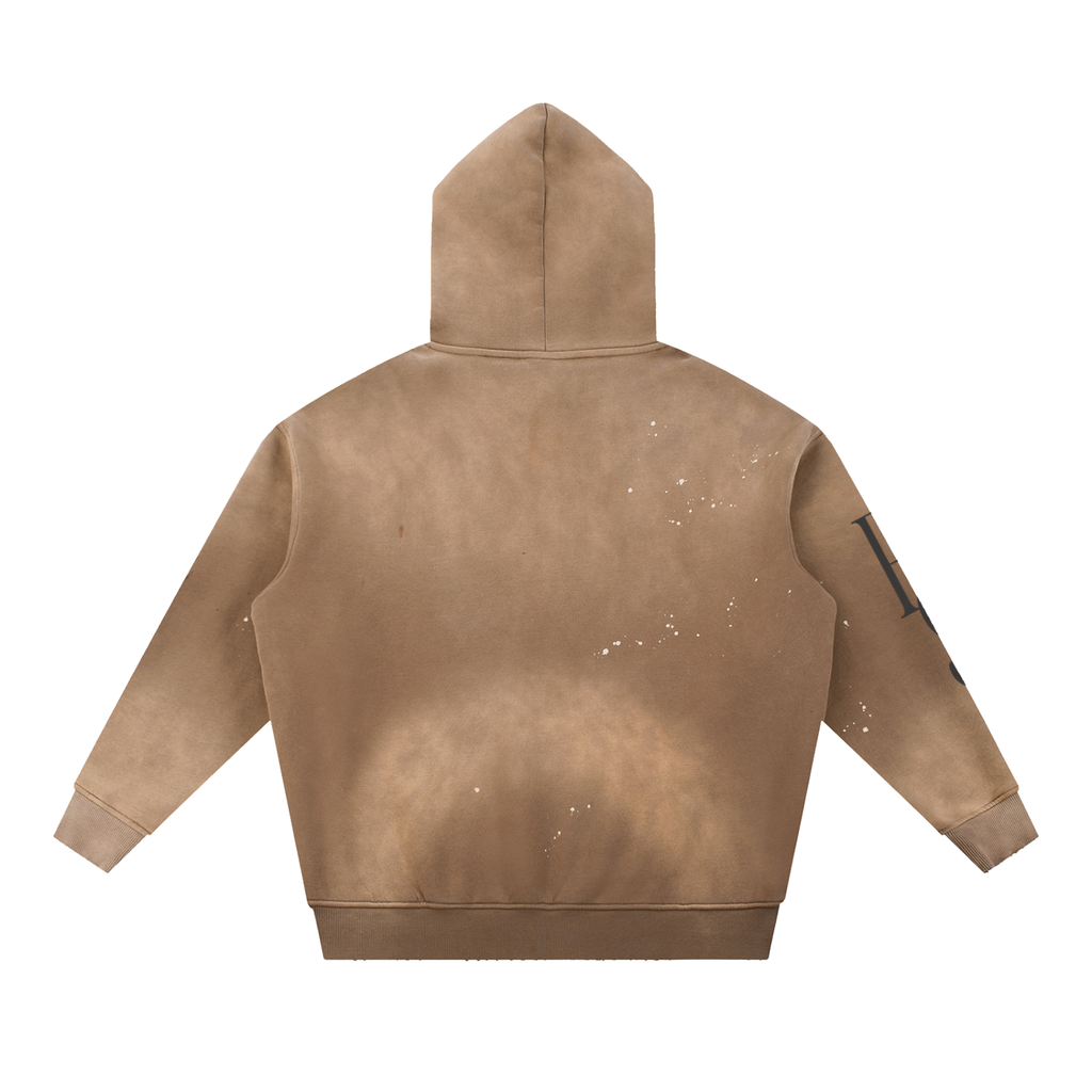 Adolpho Finely Vintage Washed Frayed Fleece Hoodie