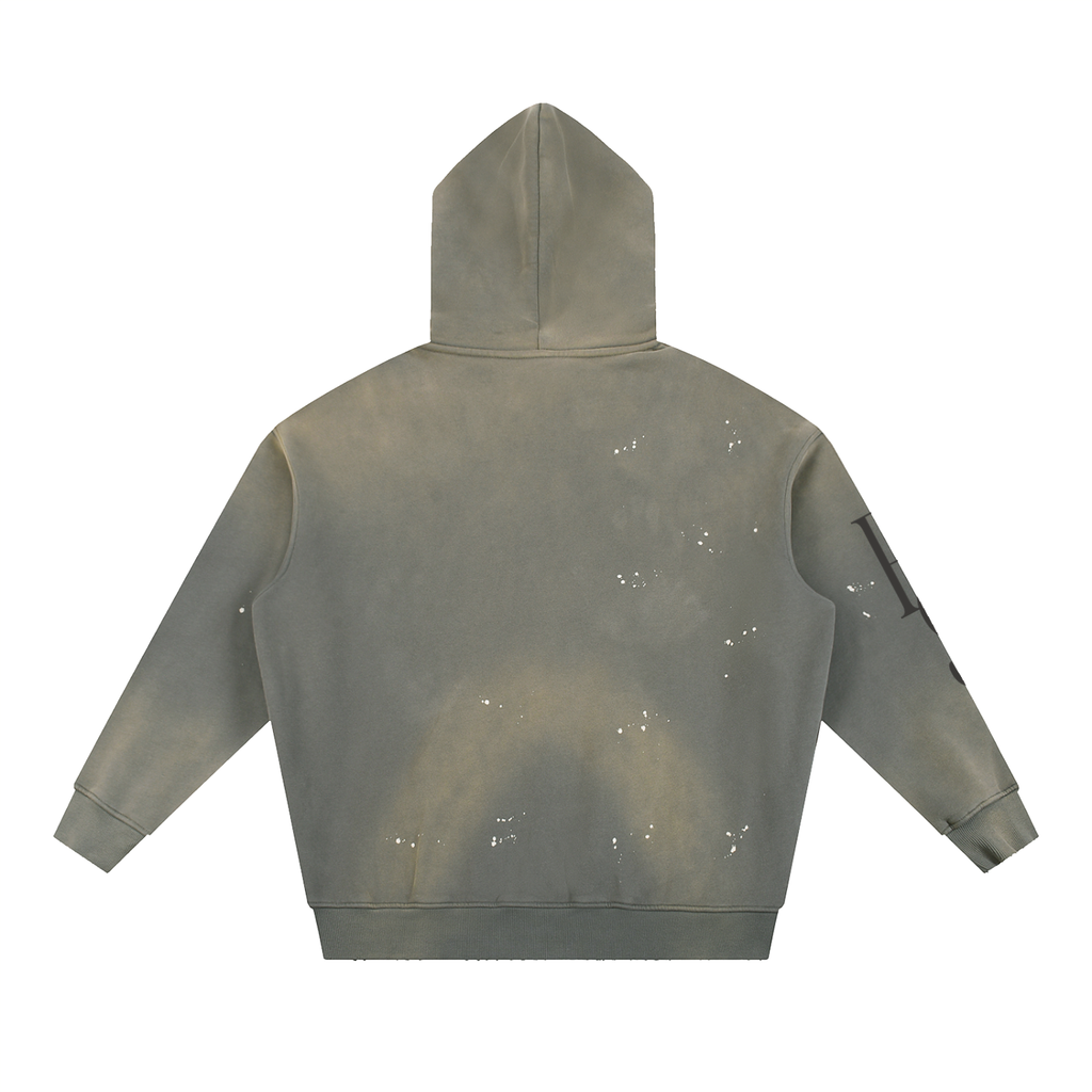 Adolpho Finely Vintage Washed Frayed Fleece Hoodie