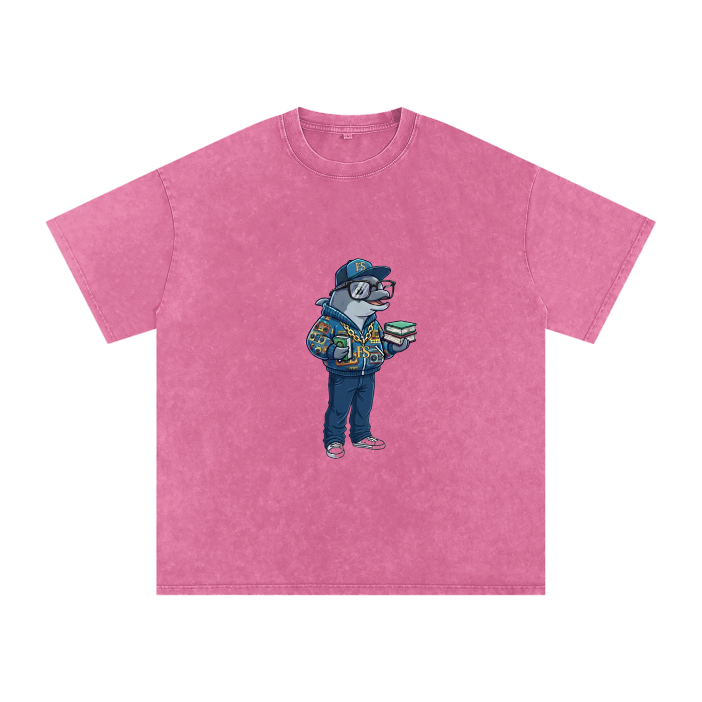 Snow Washed Oversized Cotton T-Shirt